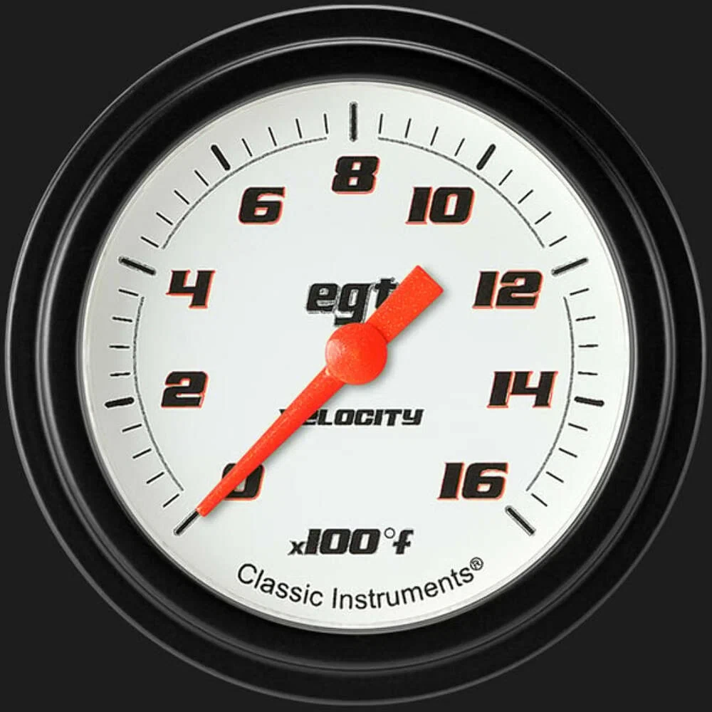 Velocity White 2 5_8_ Exhaust Gas Temp. Gauge VS398WBLF